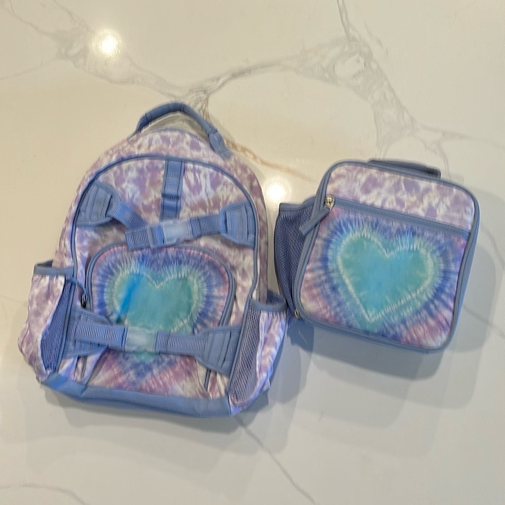 Pottery Barn Kids Celeste Kids Tie-Dye Backpack Set - Purple and Blue